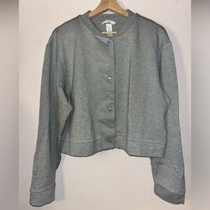 BRAND NEW Grey jersey feel Bomber sweater